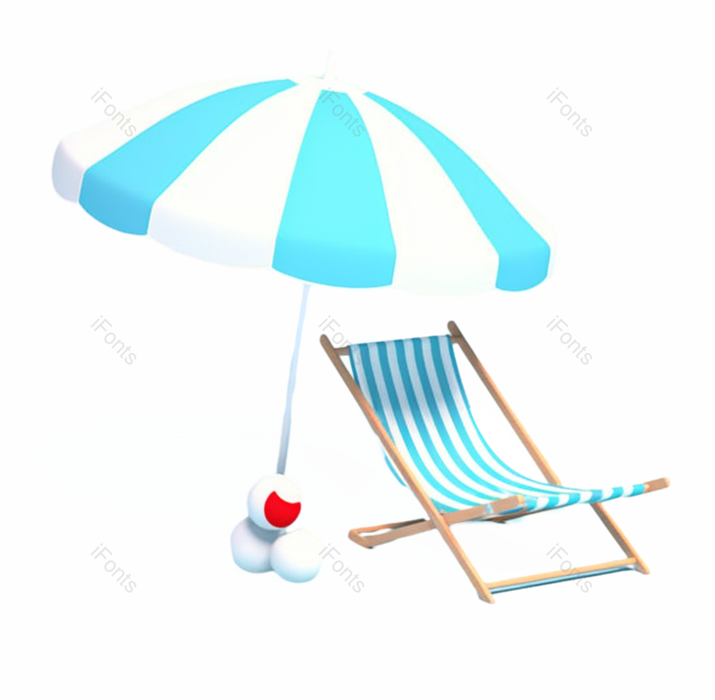卡通图片,夏天元素,插画PNG,蓝色免抠素材